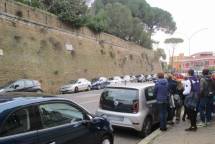 Una chiara immagine del sesto bastione: da lì le mura proseguono per terminare a Porta Portese