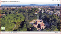 Google dall'alto l’Arco dei Quattro Venti e il viale glorioso; sullo sfondo Porta San Pancrazio