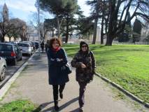 La prof.ssa Luciana Capozza e la funzionaria comunale Paola Lomuscio lasciano san Pietro in Montorio e l’area sacra