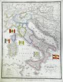 La cartina geografica dell’Italia prima dell’Unità
