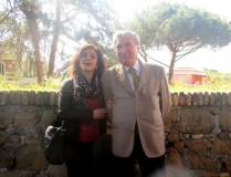 La prof.ssa Rosita Polessi con Enrico Luciani sul sesto bastione