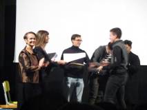 La professoressa Marina Pacetti, Dirigente e Preside dell’ I.I.S. Federico Caffè, chiama i premiati