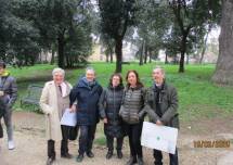 Foto ricordo per Enrico Luciani, Paolo Asta, Ortensia Lupinacci, Roberta Palomba, Giacomo Bucolo, sui luoghi dei combattimenti del 3 giugno 1849