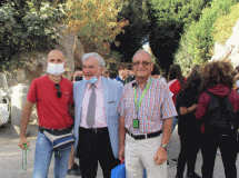 Il professore Fabrizio Jermini con Enrico Luciani e Massimo Capoccetti, pronti alla visita sui luoghi storici