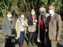 Alessandra De Romanis e Beatrice Cirulli della Sovrintendenza Comunale, salutate da Enrico Luciani e Giacomo Bucolo, a destra nella foto, e da Giovanna De Luca, sulla sinistra