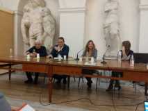 Giuseppe MONSAGRATI (consulente storico della  nostra associazione) , Paolo MASINI (Presidente Roma BPA) , Mara MINASI (Responsabile Museo R R),  Maria Grazia  LANCILLOTTI (Dirigente Scolastica del Liceo Orazio)