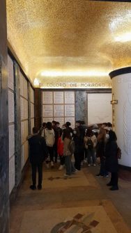 Una meraviglia e tanta commozione all’interno della cripta del Mausoleo Ossario…