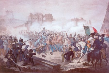 Armanino: Attacco del 30 aprile 1849  Litografia a colori (Museo Centrale Risorgimento Roma)